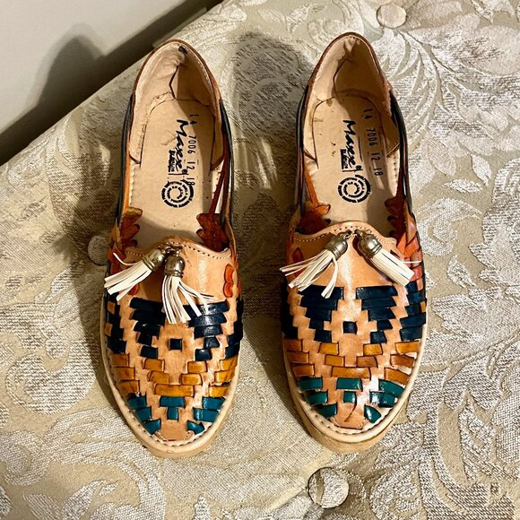 Maxx by Avalos Mexican Leather Huarache Sandals * Sz 7 * Multicolored * New - Picture 8 of 8
